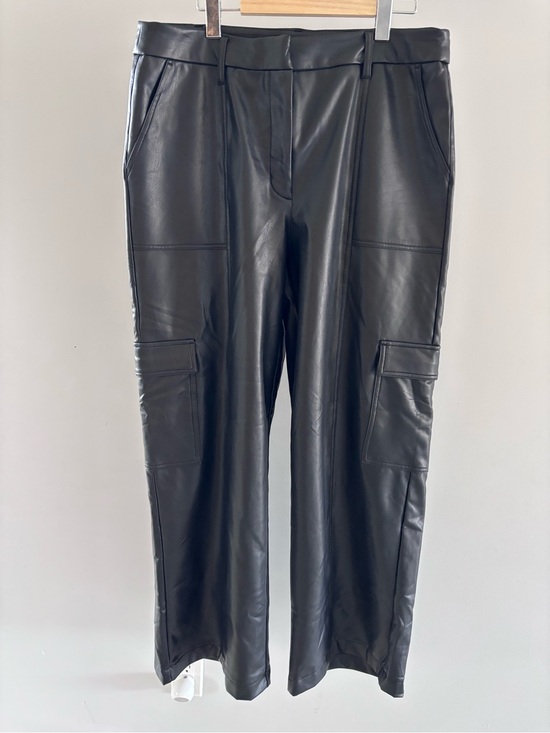 Reitmans Pants - Reitmans Black Faux Leather Cargo Pants